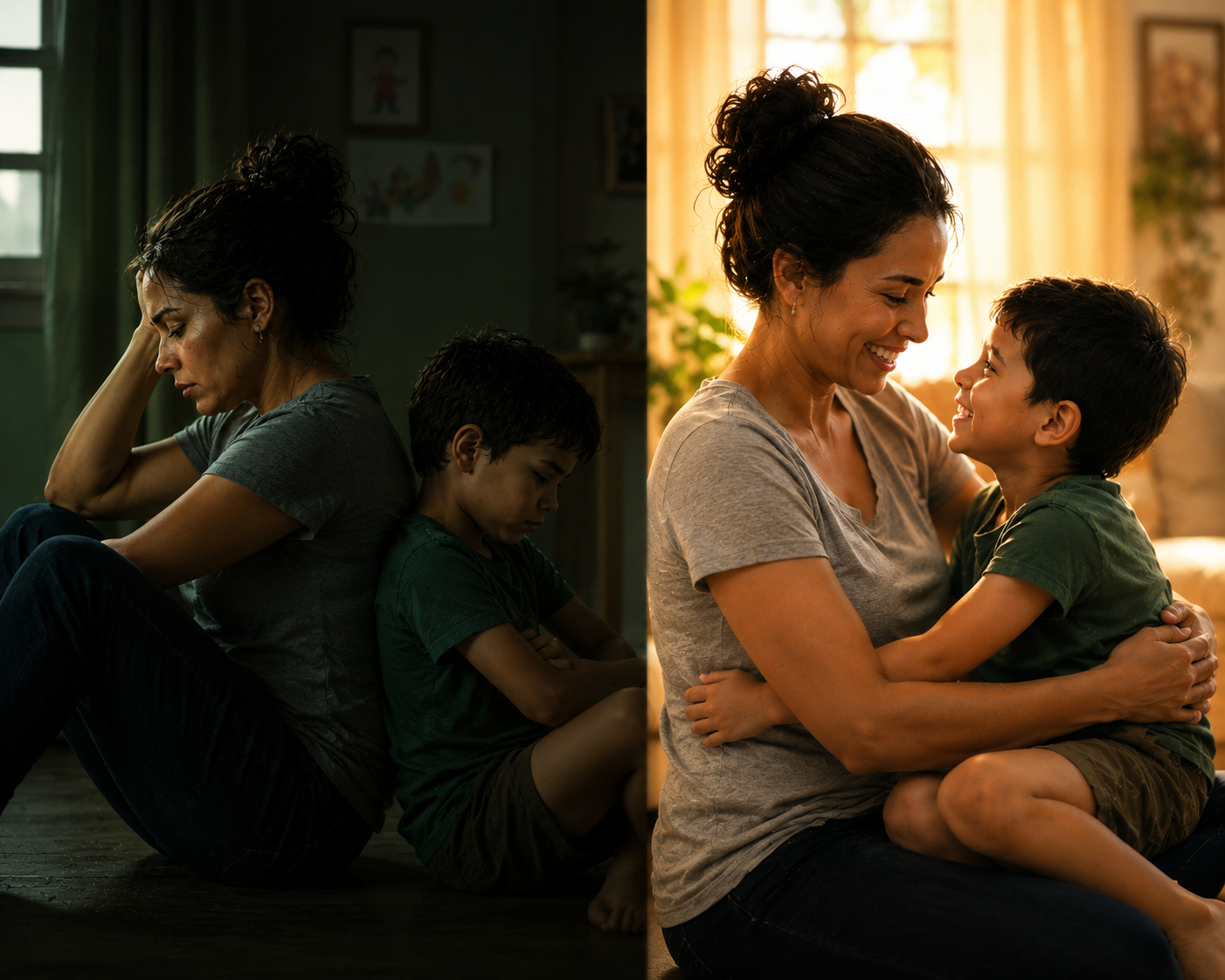 Antes e depois de entender o filho